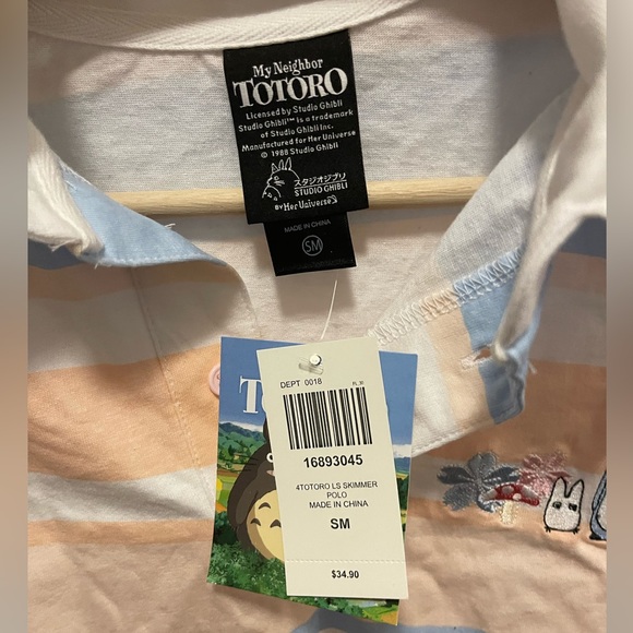 Studio Ghibli My Neighbour Totoro Pastel Polo Shirt - Picture 3 of 5